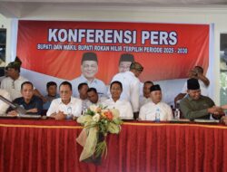 Gelar Konferensi Pers, Pasangan Bupati dan Wakil Bupati Rokan Hilir Terpilih Siapkan Tim Transisi