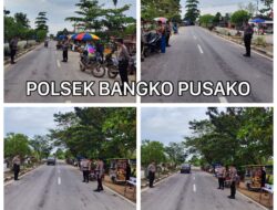 Polres Rohil Bersama 13 Jajaran, Gelar Pengamanan dan Gatur Lalin di Pasar Ramadhan