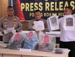 Kapolres Rohil Press Release Pembunuhan Buang Mayat ke Bekoan, Polsek Pujud Berhasil Ungkap Pelaku Pembunuhan