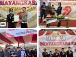 Kapolres Pesisir Barat Berikan Penghargaan kepada Anggota Satlantas Berprestasi di Momen HUT Bhayangkara ke-79
