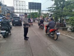 Polsek Bagan Sinembah Gelar Strong Point Pagi di Jalan Jenderal Sudirman Bagan Batu