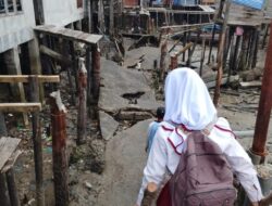 Potret Memilukan Jalan Di Panipahan Tiba-tiba Ambruk