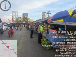 Polsek Bagan Sinembah Laksanakan Pengamanan Pasar Ramadhan di Bagan Batu