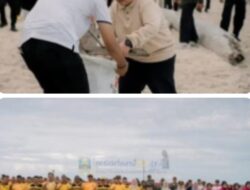 Wakil Bupati Pesisir Barat Hadiri Fun Walk Dan Aksi Bersih Bersih Di Pantai Labuhan Jukung Krui