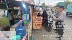 Polsek Bagan Sinembah Laksanakan Pengamanan Pasar Ramadhan di Bagan Batu