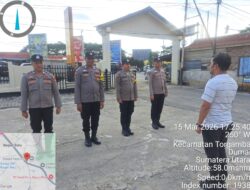 Polsek Bagan Sinembah Amankan Pasar Tumpah Ramadhan di Bagan Batu, Lalu Lintas Terjaga Kondusif