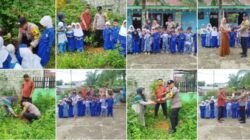 POLSEK BAGAN SINEMBAH SOSIALISASIKAN PROGRAM GREEN POLICING DAN LAKUKAN PENANAMAN POHON DI LINGKUNGAN SEKOLAH