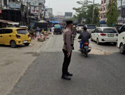 Polsek Bagan Sinembah Laksanakan Strong Point Pagi, Wujudkan Kamseltibcarlantas di Bagan Batu