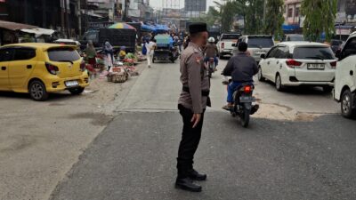 Polsek Bagan Sinembah Laksanakan Strong Point Pagi, Wujudkan Kamseltibcarlantas di Bagan Batu