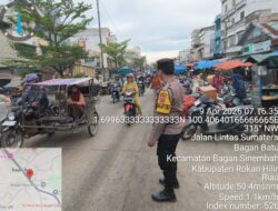 Polsek Bagan Sinembah Laksanakan Strong Point Pagi, Wujudkan Kamseltibcarlantas di Bagan Batu