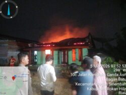 Rumah Pensiunan BUMN di Bagan Sinembah Ludes Dilalap Api Dini Hari, Kerugian Capai Rp500 Juta