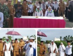 Suasana Penyambutan Jamaah Haji Asal Palika di Bundaran Tampak Meriah.