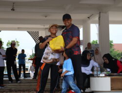 Dandim 0321/Rohil Kompak Senam Bareng di CFD, Ribuan Warga Padati Lapangan Taman Budaya Batu Enam