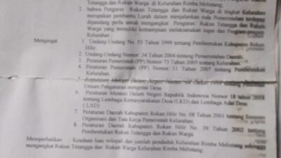 Diduga Salah Gunakan Wewenang, Lurah Rimbo Melintang Diduga Pungut Uang Lewat RT/RW, Teguran Wakil Bupati Diabaikan