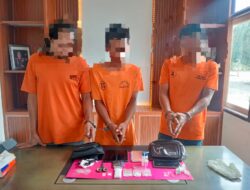 Polsek Pujud Ungkap Peredaran Sabu 40 Gram, Tiga Orang Pengendar Ditangkap