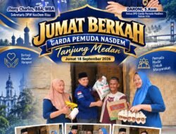 JUMAT BERKAH: GARDA PEMUDA NASDEM ROKAN HILIR SALURKAN BANTUAN DI TANJUNG MEDAN