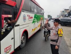 Polsek Bagan Sinembah Gelar Strong Point Pagi, Pastikan Arus Lalu Lintas Aman dan Lancar
