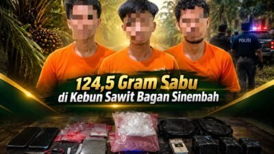 Polsek Bagan Sinembah Ungkap Peredaran 124,5 Gram Sabu di Areal Kebun Sawit, Tiga Orang Diamankan