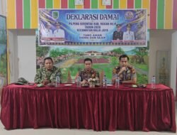 WUJUDKAN PILPENG DAMAI, KAPOLSEK BAGAN SINEMBAH HADIRI DEKLARASI DAMAI PEMILIHAN PENGHULU SERENTAK TAHAP I TAHUN 2026 DI KECAMATAN BALAI JAYA