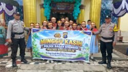 MINGGU KASIH, POLSEK BAGAN SINEMBAH HADIR DI TENGAH JEMAAT GEREJA HKBP HANG TUAH, PERKUAT KEBERSAMAAN DAN PESAN KAMTIBMAS