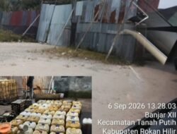 GUDANG PENIMBUNAN BBM DIDUGA ILEGAL BEBAS BEROPERASI DI JALINSUM BANJAR XII TANAH PUTIH ROHIL, APH DIMINTA SEGERA TERTIBKAN